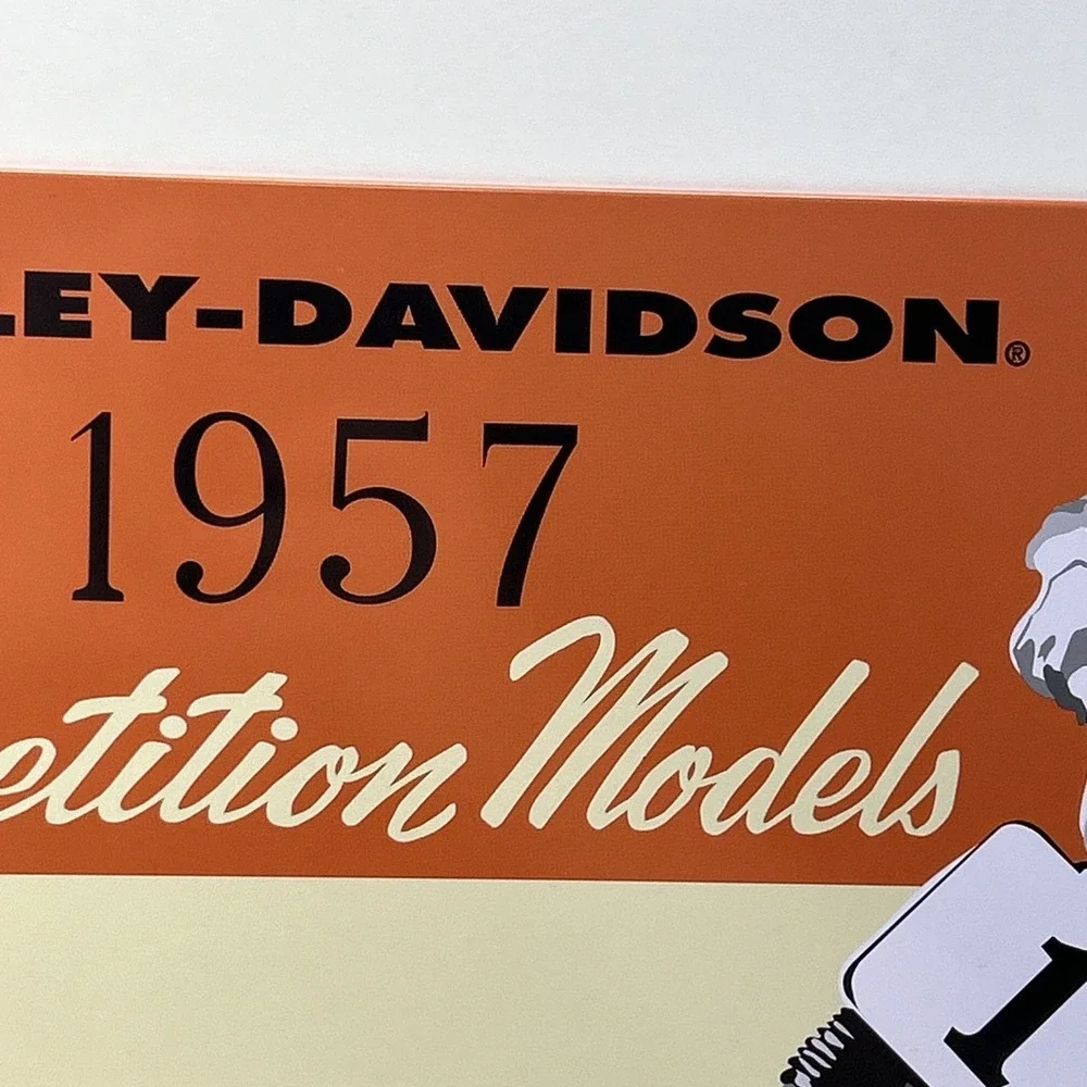 Vintage‎ Harley Davidson 1957 Competition Models #1 Motorcycle Metal Tin Sign